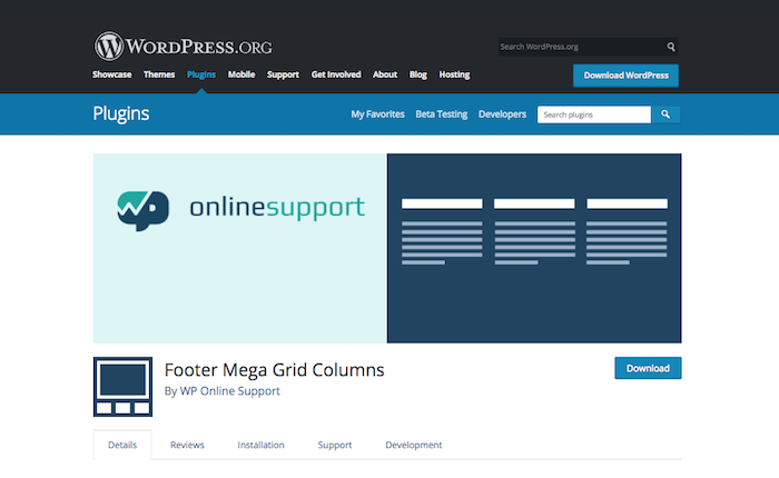Footer Mega Grid Columns