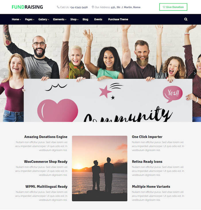 Fundraising Charity WordPress Theme