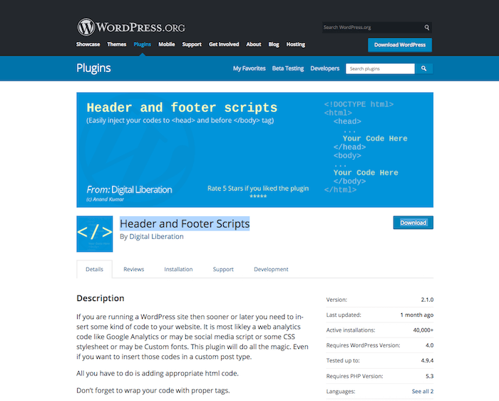 Header Footer plugin Header & Footer plugin