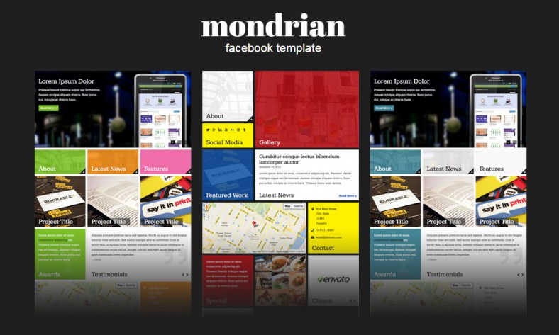 Mondrian Facebook Style Modern Facebook Style theme