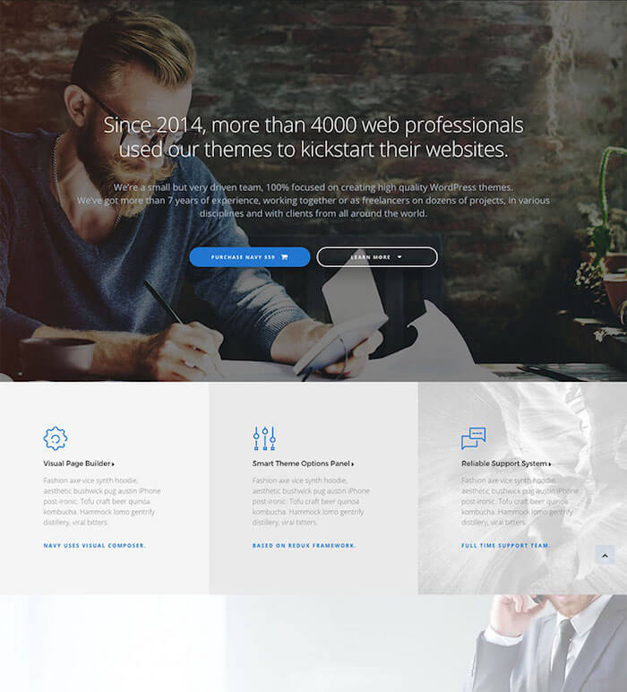 Navy Freelancer WordPress Theme