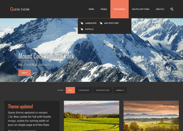 Queis Free Tumblr Theme