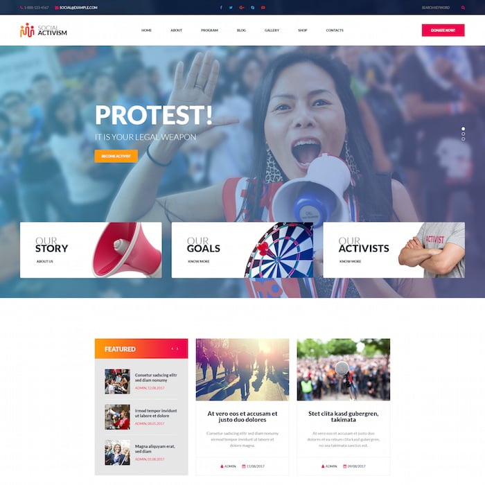 Social Activism Non-Government Organization WordPress Theme