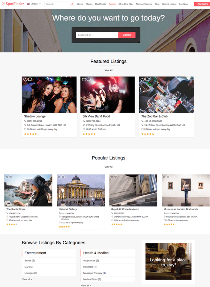 SpotFinder WordPress Theme SpotFinder WordPress Theme