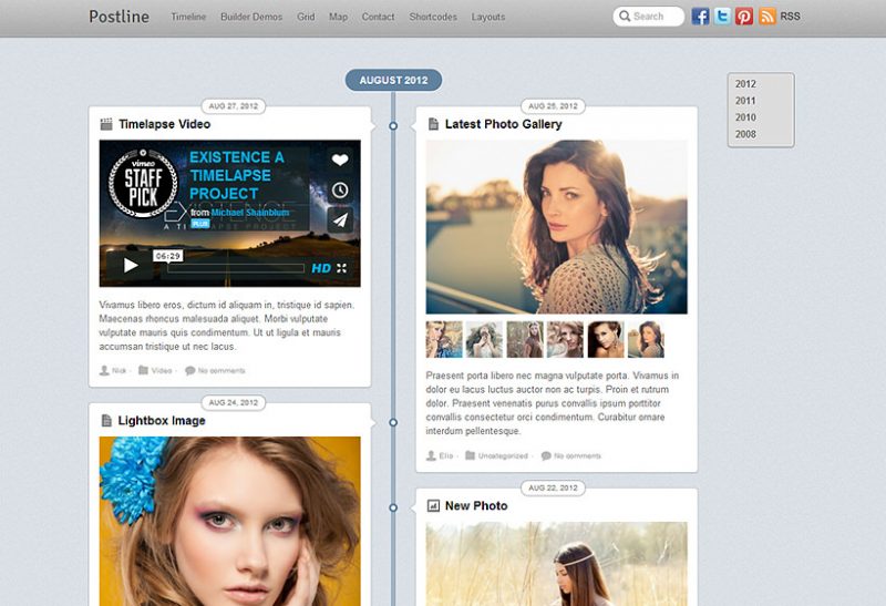 Postline Facebook timeline style theme