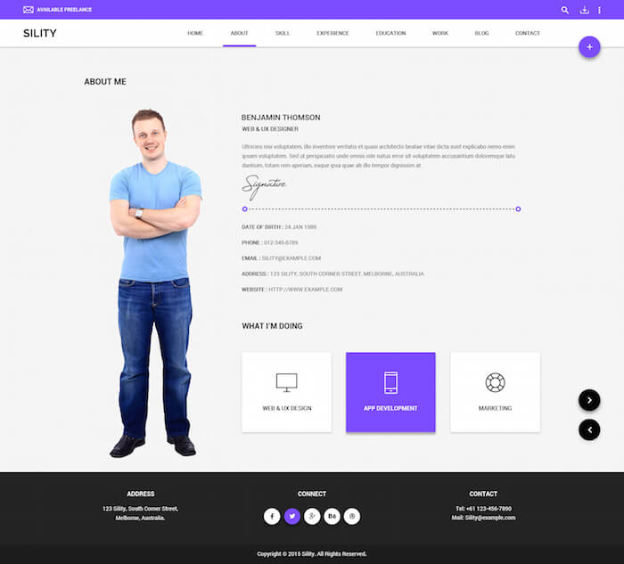 sility freelancers portfolio WordPress Theme