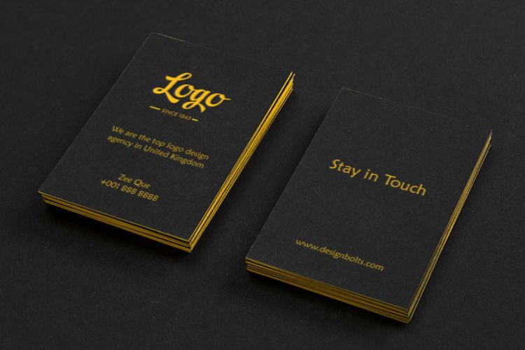 Black Vertical Business Card Mockup