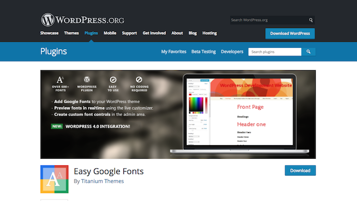 Easy Google Fonts Plugin Easy Google Fonts Plugin