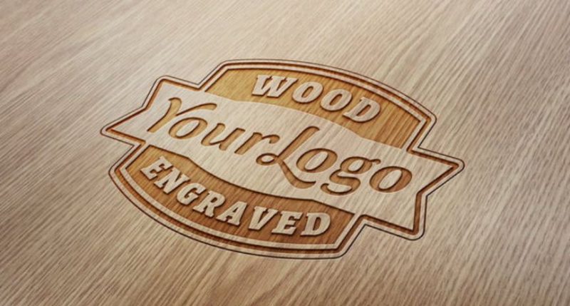 Wood Engraved Mockup
