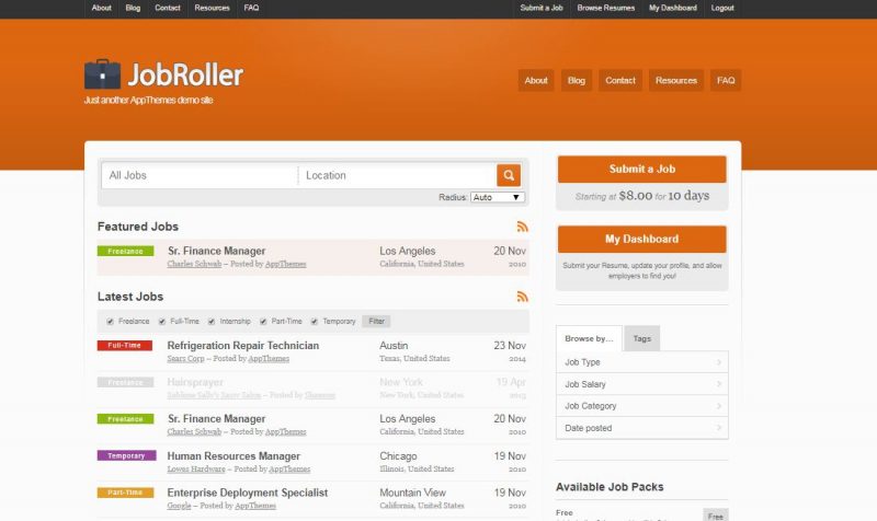 Job Roller Job Roller WordPress Theme