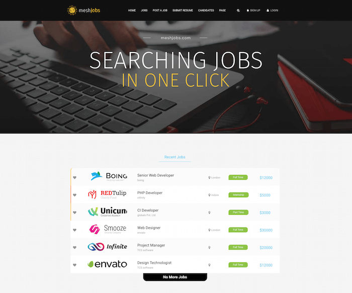 MeshJobs best job board themes