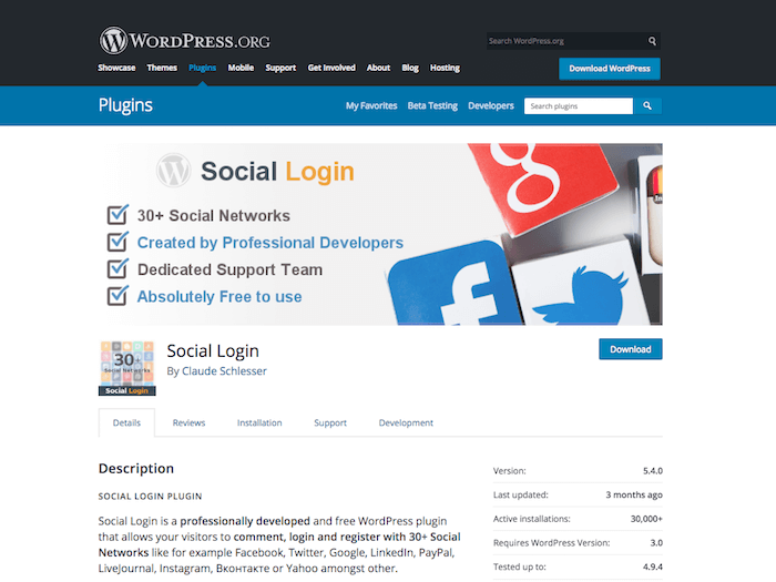 Social Login Plugin Social Login Plugin