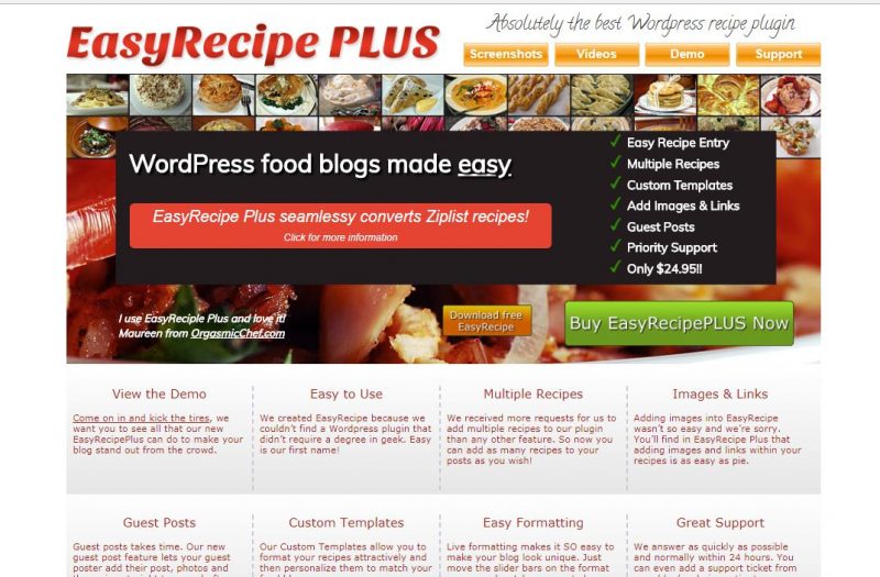 Easy Recipe plugin