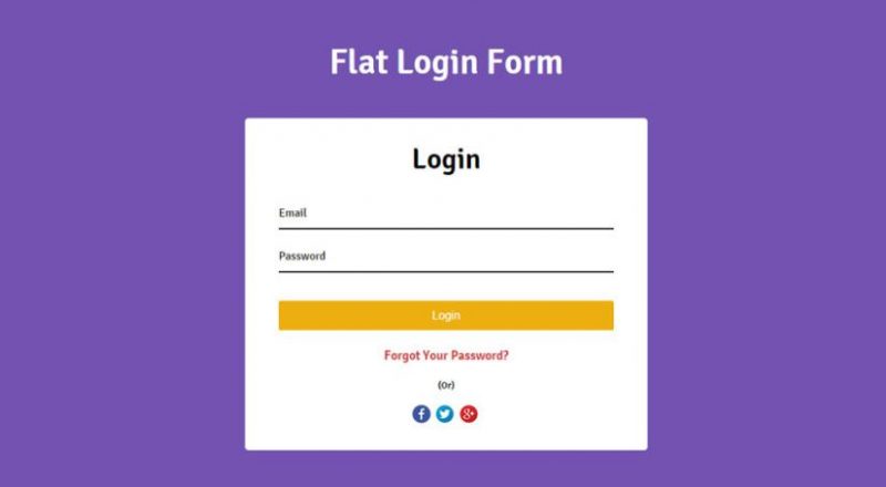 Flat Login Form