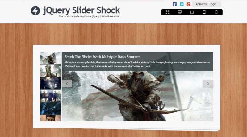 jQuery Slider Shock