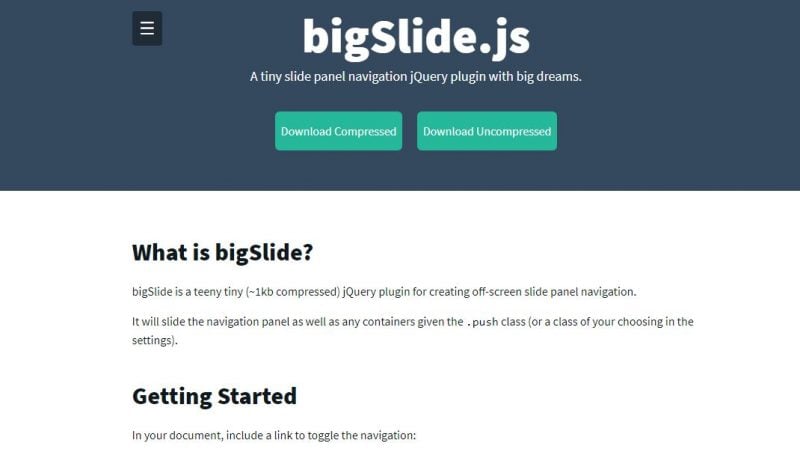 nnd Slide in Panel Navigation Plugin