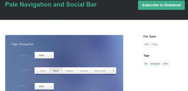 Pale Navigation and Social Bar