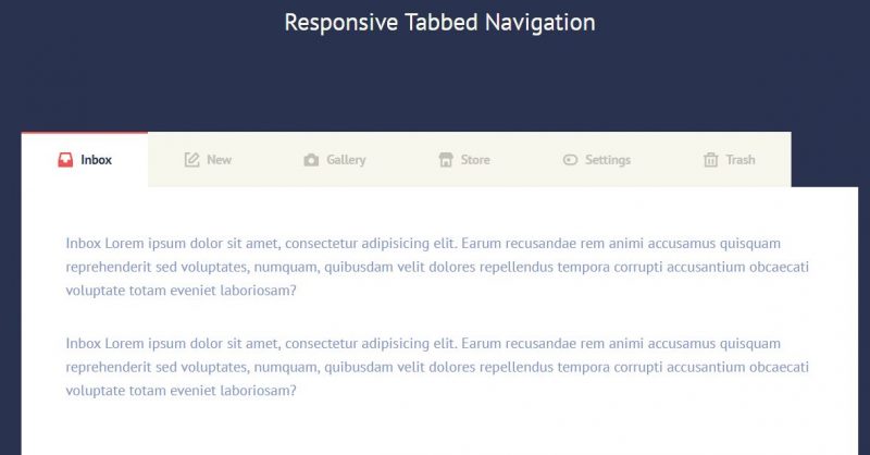 Responsive Tabbed Navigation Menu