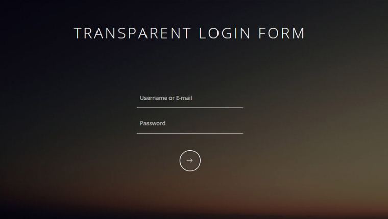 Formulaire de connexion transparent