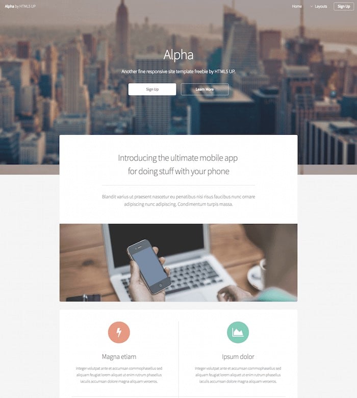 Alpha HTML Template