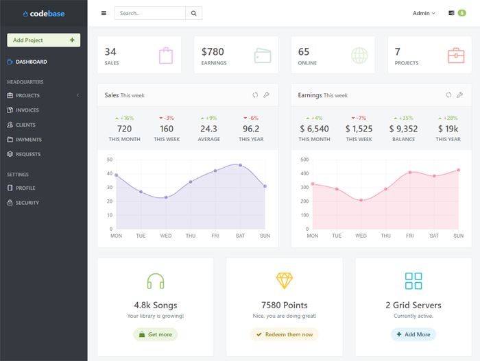 Codebase Bootstrap Admin Dashboard Template