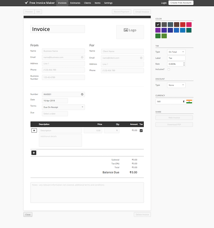 Free Invoice Maker Free Invoice Maker