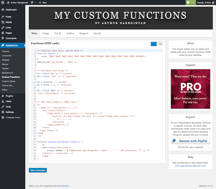 My Custom Functions