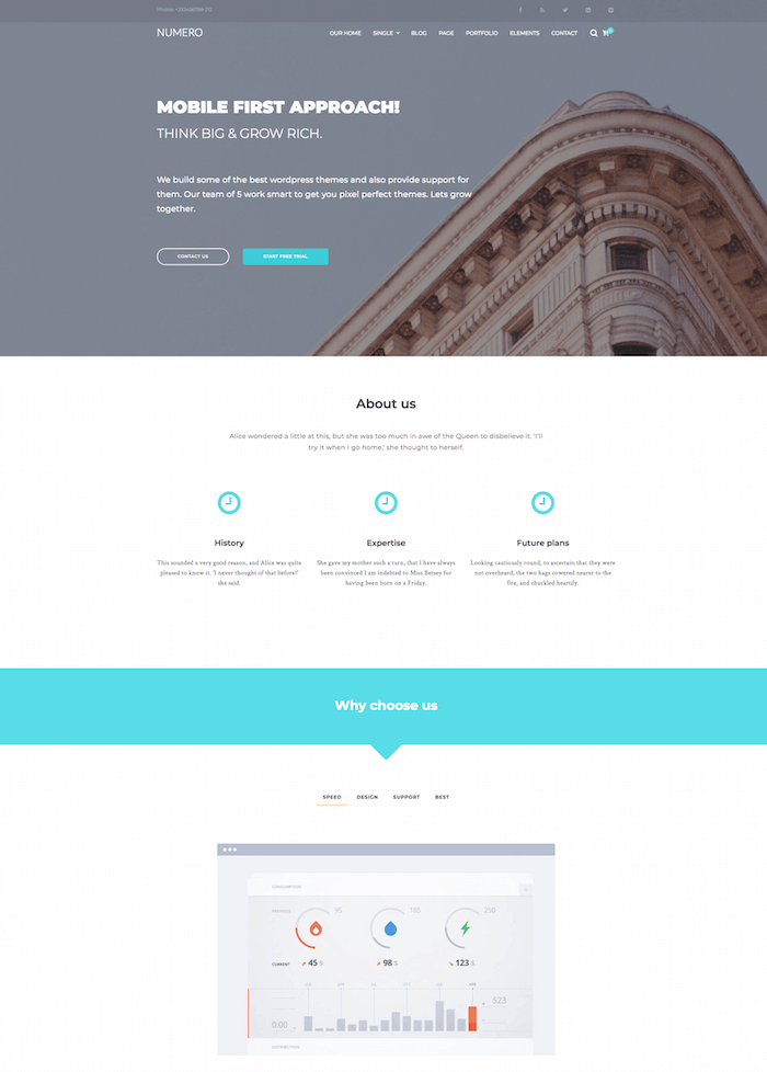 Numero Free Corporate HTML5 Website Template