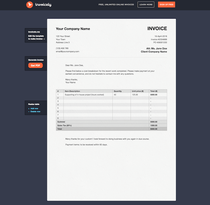 Online Invoice Maker