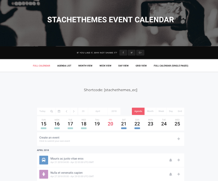 Stachethemes Event Calendar