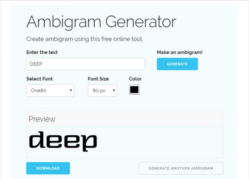Online Ambigram Generator