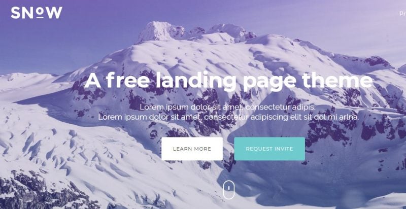 Snow Landing Page