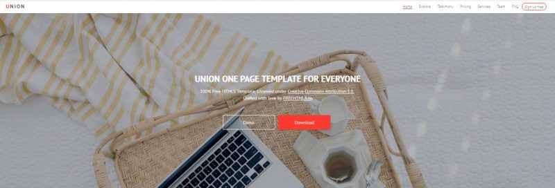 union Union HTML Template