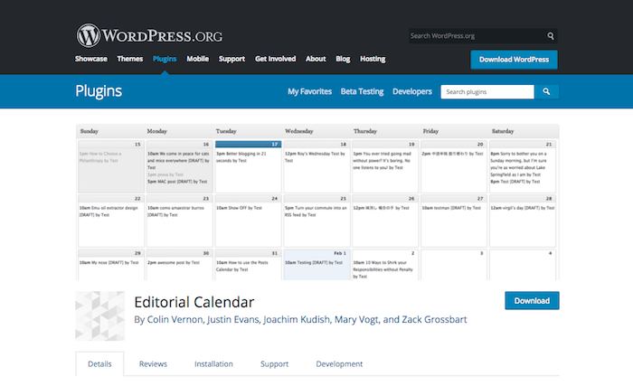 Editorial Calendar