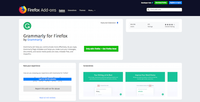 Grammarly for Firefox