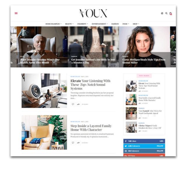 The Voux Fashion Magazine Theme