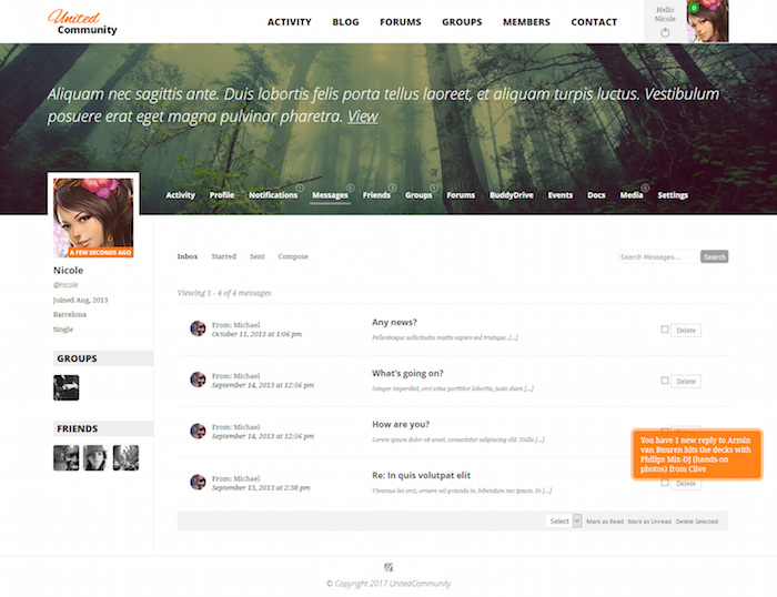 UnitedCommunity BuddyPress Theme