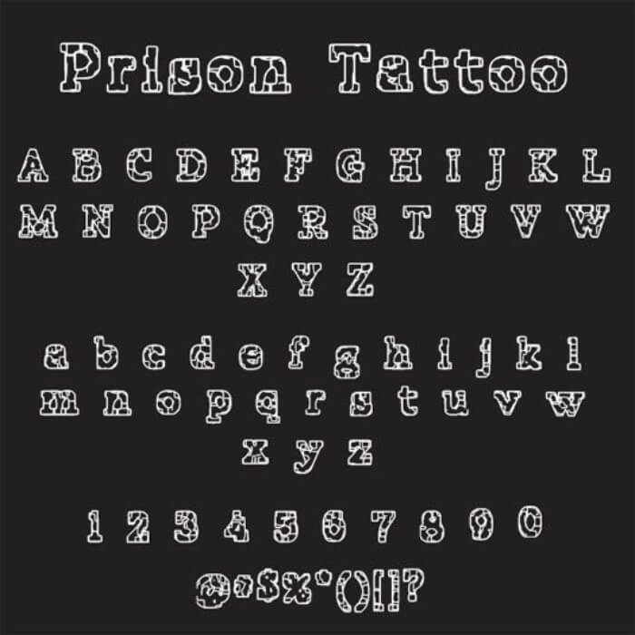 25. prison tattoo prison tattoo font