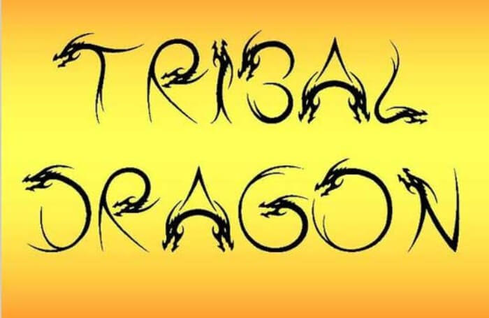 tribal dragon font for tattoo