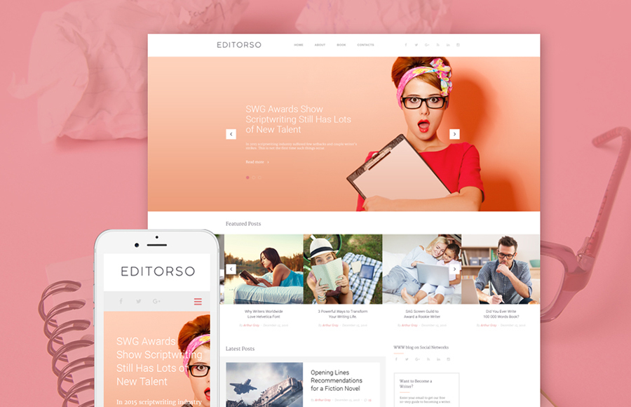 58513 big GPL Writer WordPress Template