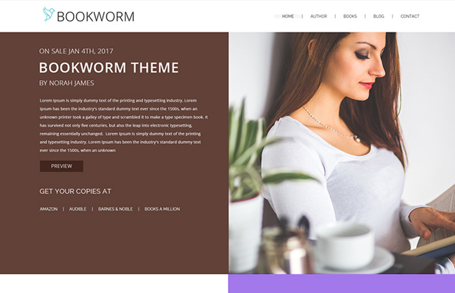 65748 big NF Book Worm - FullScreen Book Authors WordPress Theme
