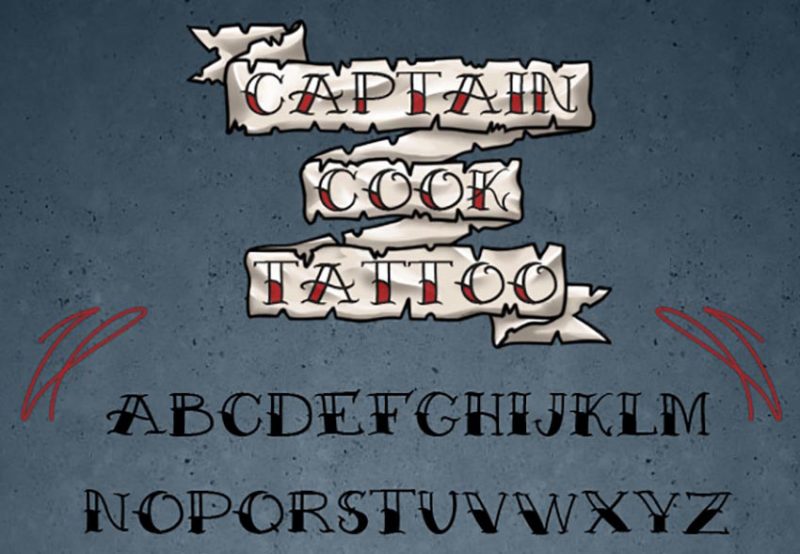 captain-cook-tattoo-font