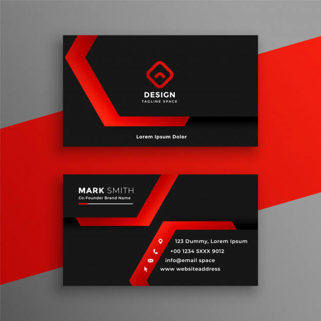 red-black-geometric-business-card-template-design