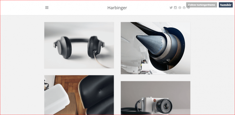 Harbinger Minimal Tumblr Photography Theme