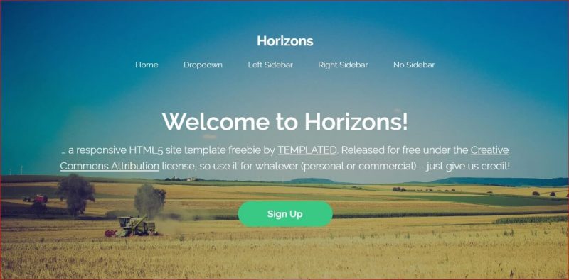 Horizons Web Template