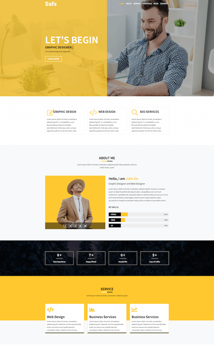 Safs HTML Template