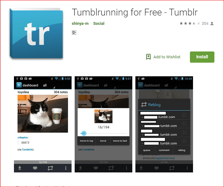Tumblrunning Free app for Tumblr