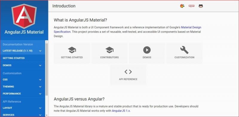 Angular JS material Angular JS Material Design Framework