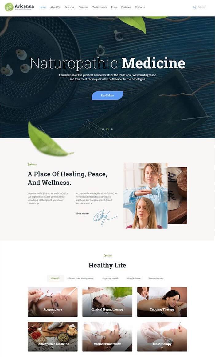 Avicenna Alternative Medicine WordPress Theme