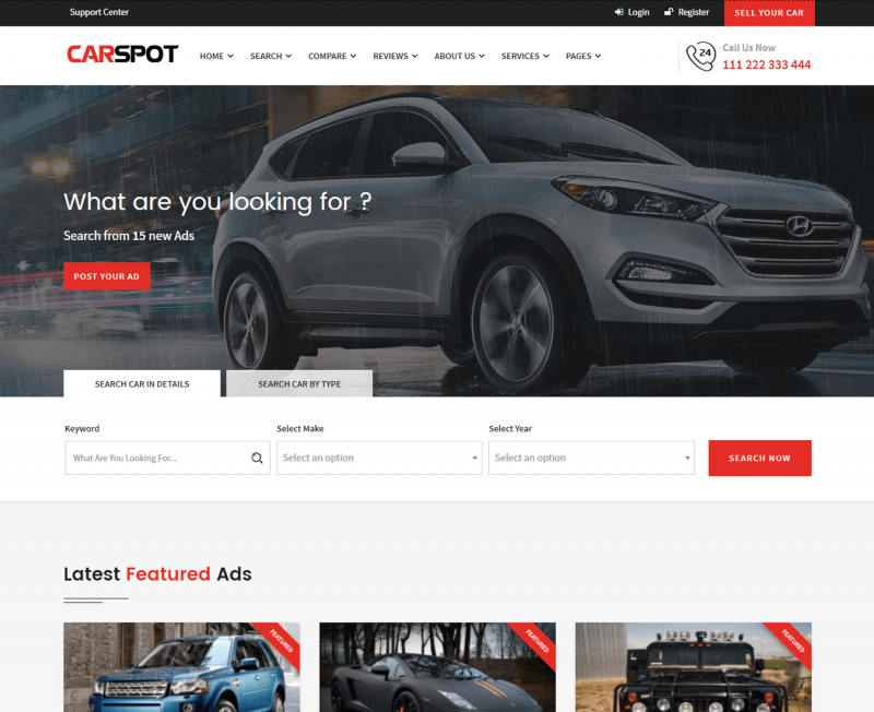 Carspot WordPress theme Carspot WordPress Theme